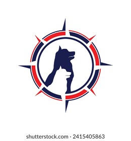 design logo ideas training dogs vector template. logo  suitable for dog trainer company, dog shop, dog food store