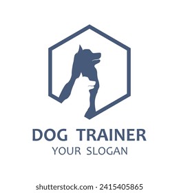 design logo ideas training dogs vector template. logo  suitable for dog trainer company, dog shop, dog food store