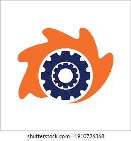 diseño de la ilustración del logotipo vectores del engranaje de la velocidad del fuego