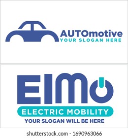 Design logo initial car and power button symbol icon simple suitable for kids cars automotive electric development industry transportation