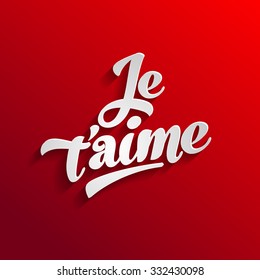 design logo je type font i love you in french greeting card template je t'aime design logo je type font love white nails hand background scene red drawn mark aircraft luxurious concept creative banner