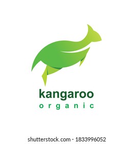 Design Logo Of Kangaroo And Leaf