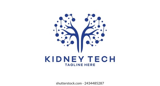 Design logo kidney tech, logo design template, symbol, creative idea.