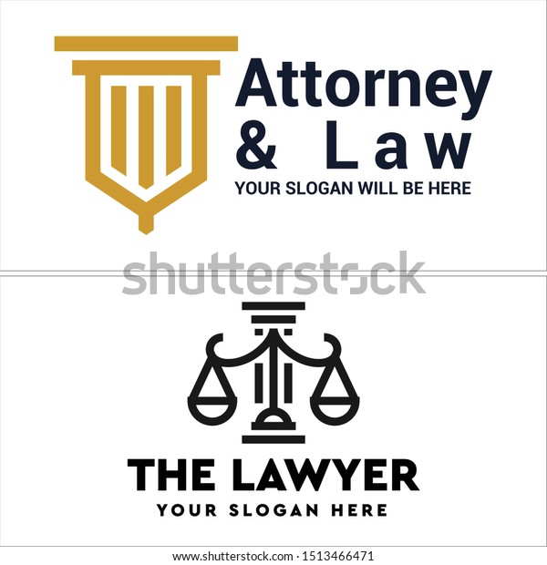 Design Logo Law Pillar Balance Scale Stock Vector Royalty Free