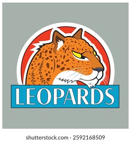 A design logo for a leopard mascot.