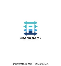 design logo letter A arrow vector template