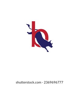 design logo letter b with bulls vector illustration