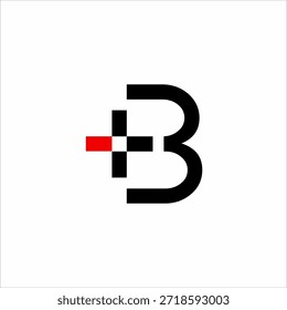Diseñar un logotipo de la letra B o número 3 con signos más y menos.