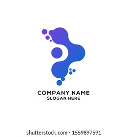 Design Logo Letter D abstract for Company, business card with gradient concept