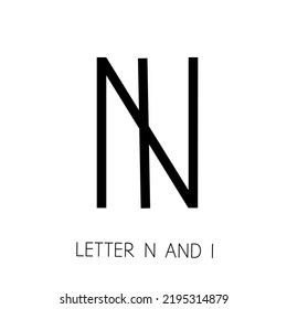 Design logo letter n and i icon