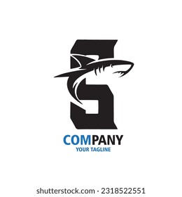 design logo letter s shark vector