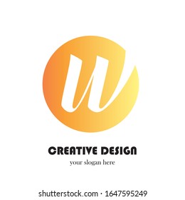 Design Logo Letter W Orange Simpel