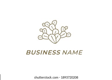 design logo line cactus black and white