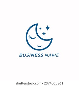 Design-Logo-Linie kreativer Mond und schlafsüß