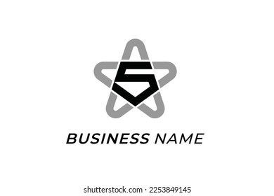 design logo line creative star and number five