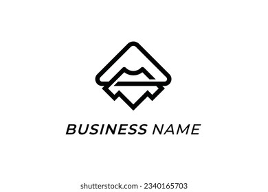design logo line mountain and triangle