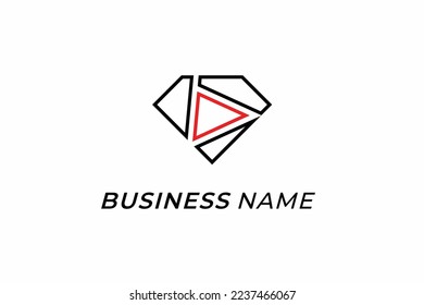 design logo line play and diamond