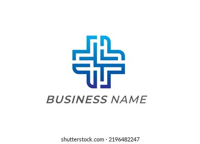 design logo line and plus hospital