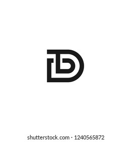 Design Logo Linked TD D Letter Monogram Modern Minimalist