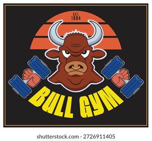 Logo de diseño de un gimnasio local con un toro.