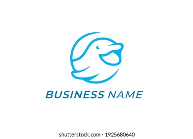 design logo minimalism whale beluga fish