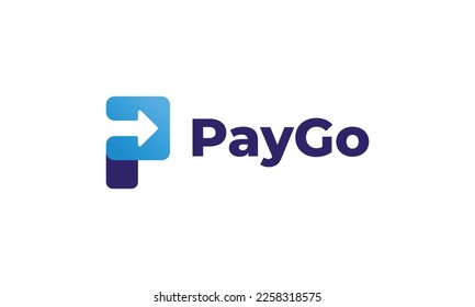 Diseñar el concepto minimalista de logotipo utilizando para la tecnología de pago digital bancaria