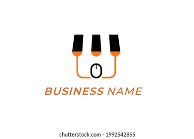 design logo modern shop and internet