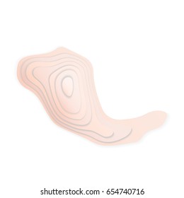 Design logo. The modern trend fictional topo map design. 3D topographic contour map. Abstract wavy topographic icon. Beige color. Mapping logotype.