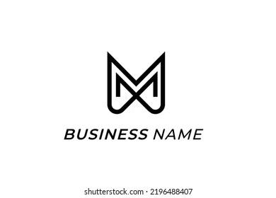 Design Logo Monogram Letter M Stock Vector (Royalty Free) 2196488407 ...