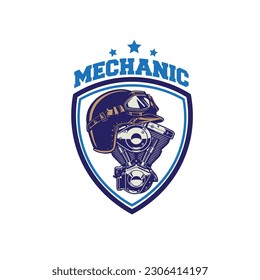 design logo motorcycle engine vector illustration