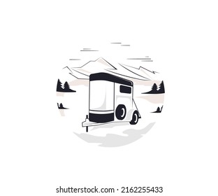 design logo mountain trailer icon