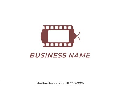 design logo movie strip and bug
