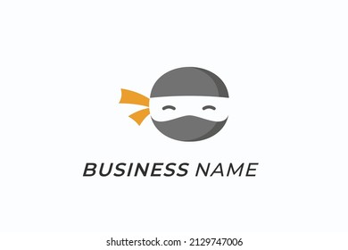 design logo negative sapace head ninja