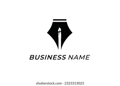 design logo negative space candle and pen
