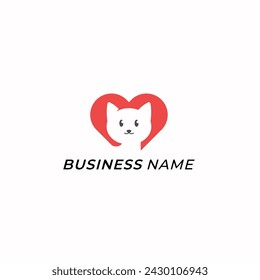 design logo negative space cats and love