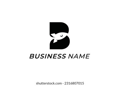 design logo negative space rocket and letter B