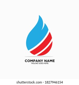 Logo de diseño para concepto de petróleo e incendio