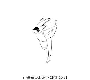 design logo outline male dancer
