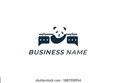 Design-Logo-Panda und Gespräch-Chat