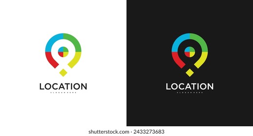 Design logo people location with modern style. Premium Vector