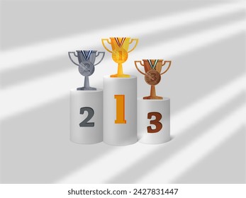 design logo Podium Winner Trophy employee appreciation day with shadow overlay design icon logo element vector 