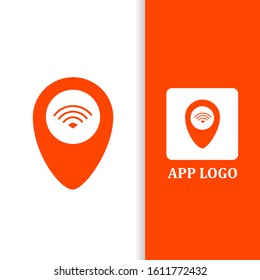 Design logo pointer wifi for app business vector eps 10