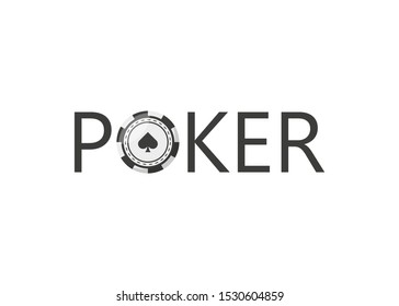 design logo poker in flat style, vector illustration