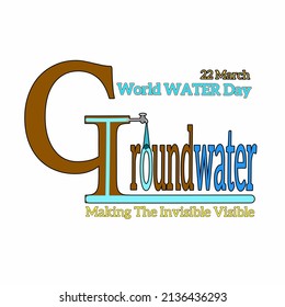 design for logo, poster or banner of World Water Day, with theme is Groundwater making the invisible visible