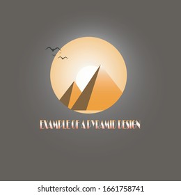 pirámide del logotipo de diseño en la puesta de sol