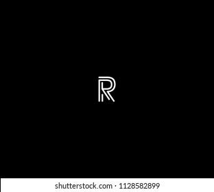 Design Logo R Letter Monogram Modern Line Shape