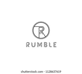 Design Logo R Letter Monogram Modern Line Shape