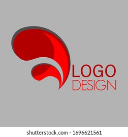 design logo with red color for company profile and business. vector illustration