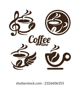 design logo set coffee cup vector illustration