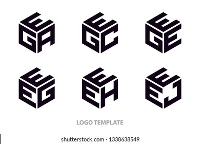 design logo set. vector template geometric flat icon graphic